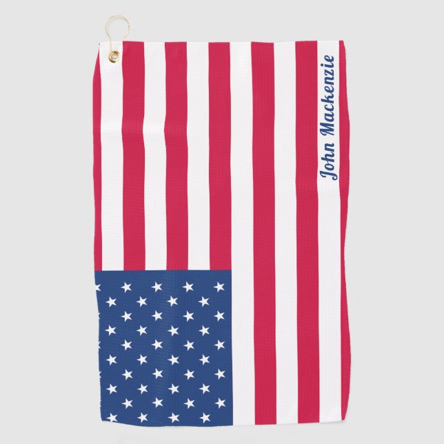 Serviette De Golf Drapeau américain | personnalisé (Devant)