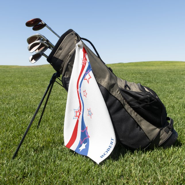Serviette De Golf drapeau américain rouge blanc et bleu (Vert)