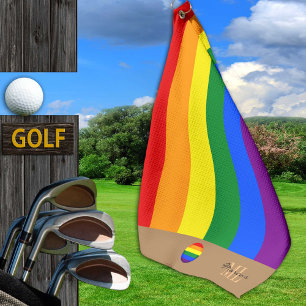 Serviette De Golf Drapeau arc-en-ciel & Fierté Golf monogrammed / LG