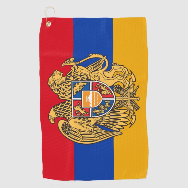 Serviette De Golf Drapeau arménien, Emblem & Arménie golf /sports (Devant)