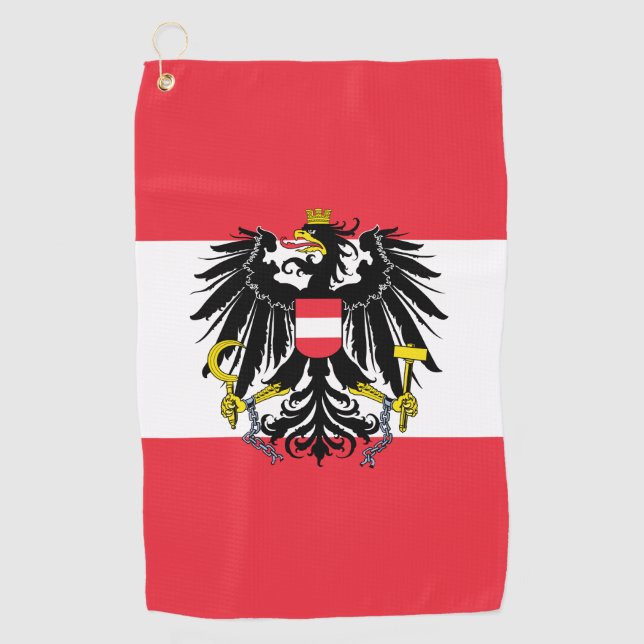 Serviette De Golf Drapeau autrichien  (Devant)