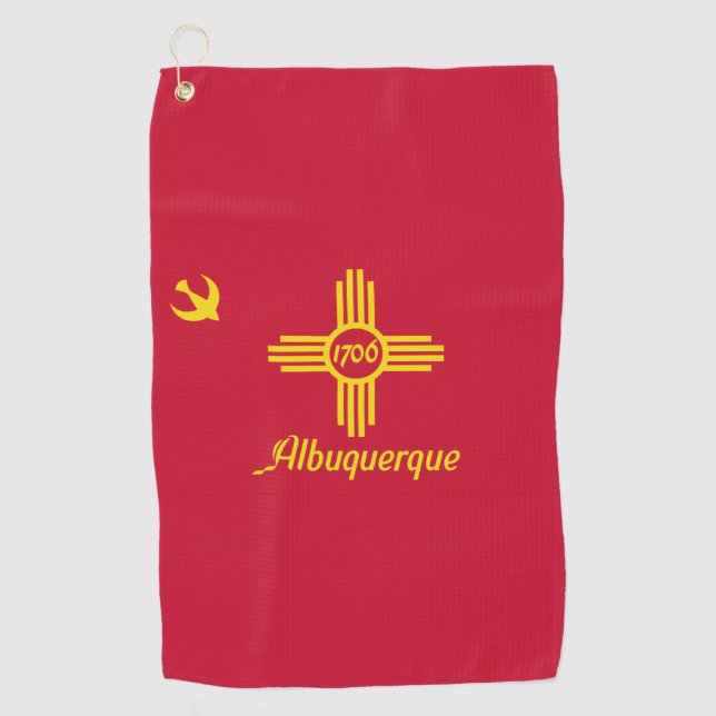 Serviette De Golf Drapeau d'Albuquerque, Nouveau-Mexique (Devant)