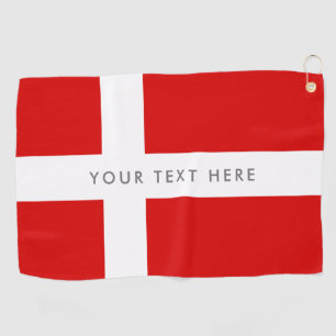 Serviette De Golf Drapeau danois de cadeau jouant au golf fait sur