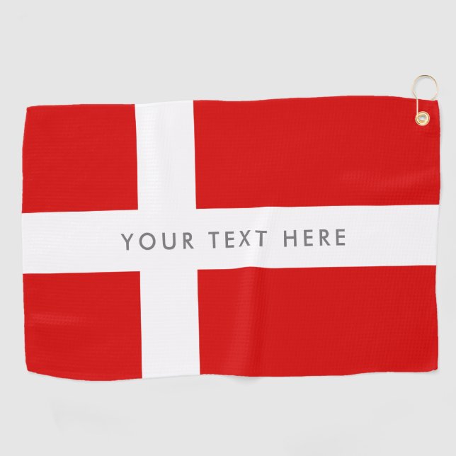 Serviette De Golf Drapeau danois de cadeau jouant au golf fait sur (Horizontal)