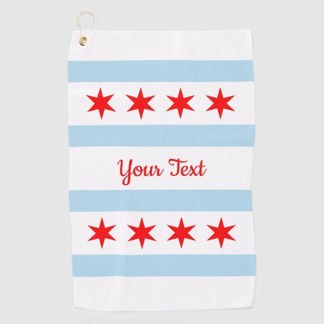 Serviette De Golf Drapeau de Chicago, Illinois (Devant)
