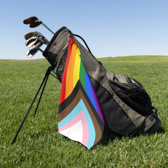 Serviette De Golf Drapeau de fierté Progress Pride de SlipperyJoe si (Vert)