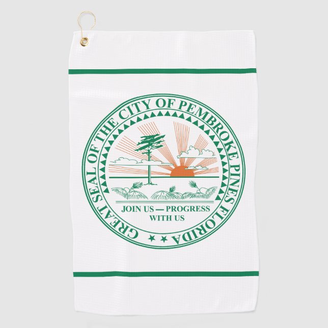 Serviette De Golf Drapeau de Fort Pembroke Pines, Floride (Devant)