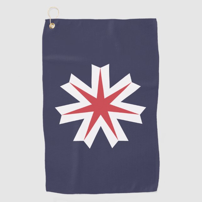 Serviette De Golf Drapeau de la préfecture d'Hokkaido, Japon (Devant)
