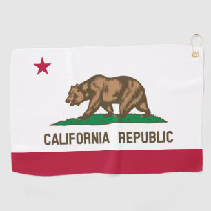 Serviette De Golf Drapeau de l'ours de Californie : État de Cali Gol