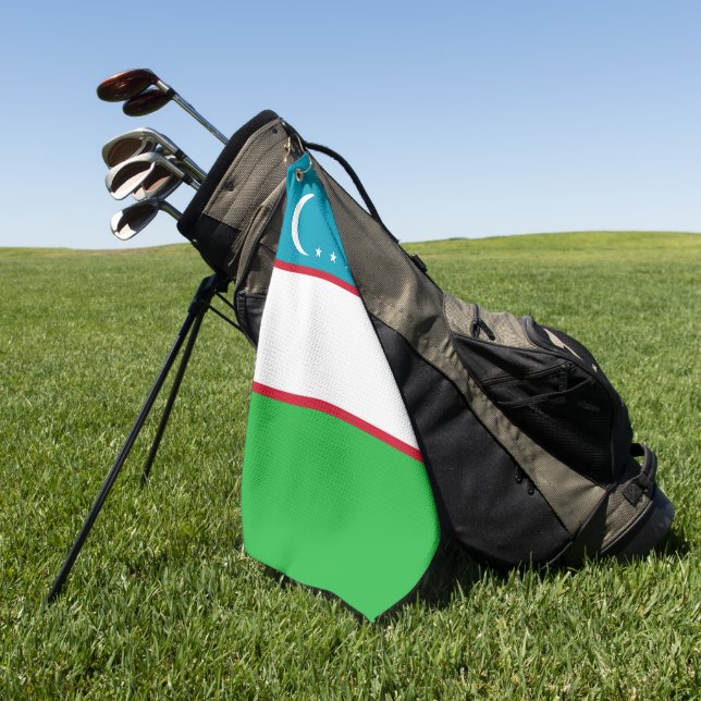 Serviette De Golf Drapeau de l'Ouzbékistan (Vert)