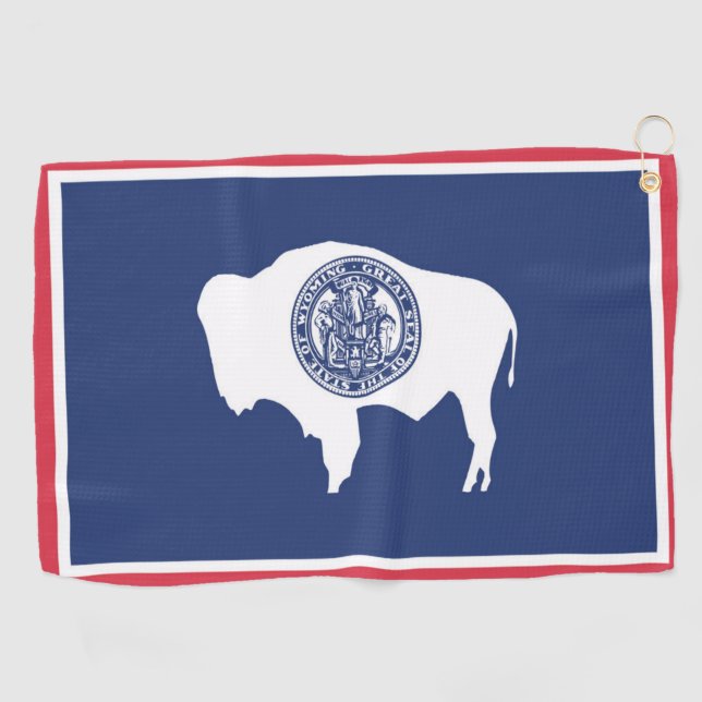 Serviette De Golf Drapeau d'État du Wyoming, États-Unis (Horizontal)