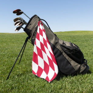 Serviette De Golf Drapeau diamant Bavière rouge et blanc