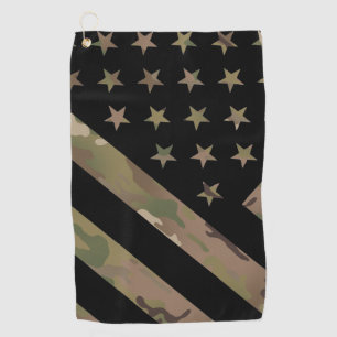 Serviette De Golf Drapeau du camouflage I de région boisée
