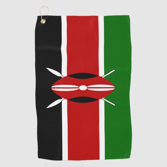 Serviette De Golf Drapeau du Kenya Massaï Bendera ya Kenya (Devant)