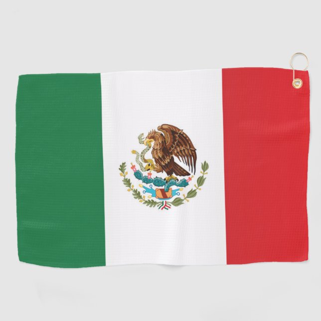 Serviette De Golf Drapeau du Mexique (Horizontal)