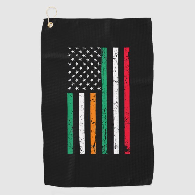 Serviette De Golf Drapeau irlandais italien irlandais Italie ST PATR (Devant)