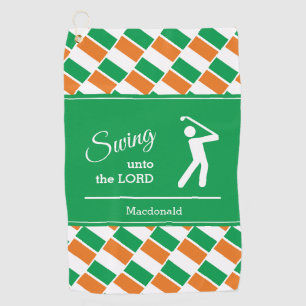 Serviette De Golf DRAPEAU IRLANDE Personnalisé Swing To The Lord