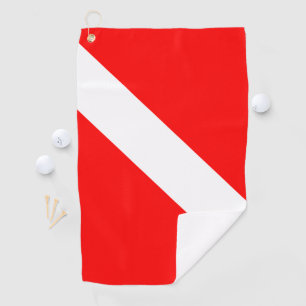 Serviette De Golf Drapeau Plongée Plongée Plongée Plongée Diver Down