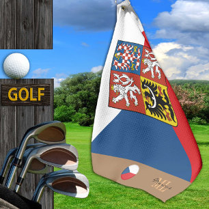 Serviette De Golf Drapeau tchèque & République tchèque monogrammed G