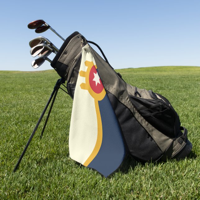 Serviette De Golf Drapeau urbain de Tulsa (Oklahoma) (Vert)