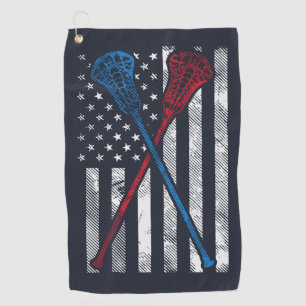 Serviette De Golf Drapeau vintage USA Rouge Bleu Blanc Lacrosse