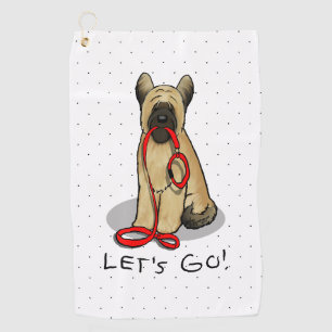 Serviette De Golf Drôle Allons-y ! Promenade Briard (cr noir fauve 1
