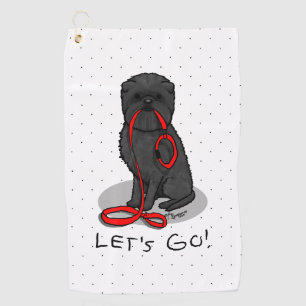 Serviette De Golf Drôle Allons-y ! Promener un Affenpinscher (Noir N