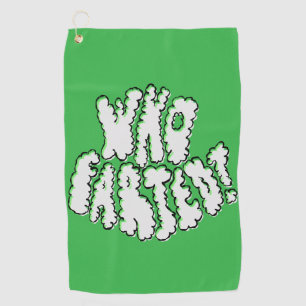 Serviette de golf drôle avec lettrage vert gonflé 