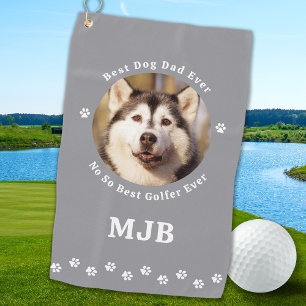 Serviette De Golf Drôle CHIEN DAD Photo personnalisée Golfer Monogra