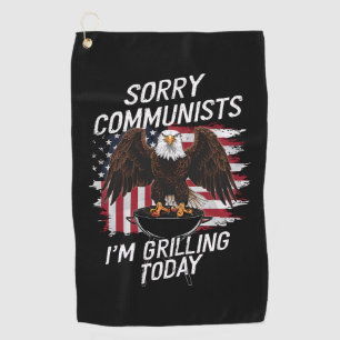 Serviette De Golf Drole de communistes désolé je fais un barbecue au