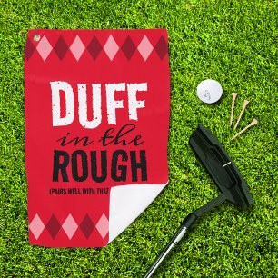 Serviette De Golf Drôle de Rouge Argyle Duff dans le Brut