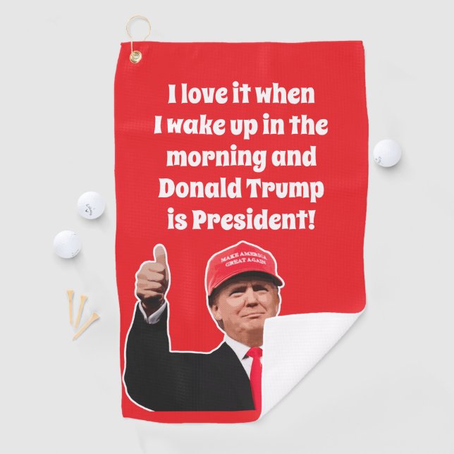 Serviette De Golf Drôle Donald Trump I Love it 47th President (En situation)