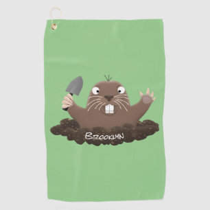Serviette De Golf Drôle gopher de poche creusant dessin dessin de de