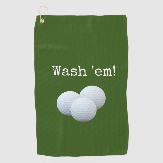 Serviette De Golf Drôle Lave-Linge Vert Vos Boules De Golf (Devant)