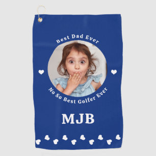 Serviette De Golf Drôle Meilleur DAD Jamais Personnalisé Golfer Blue