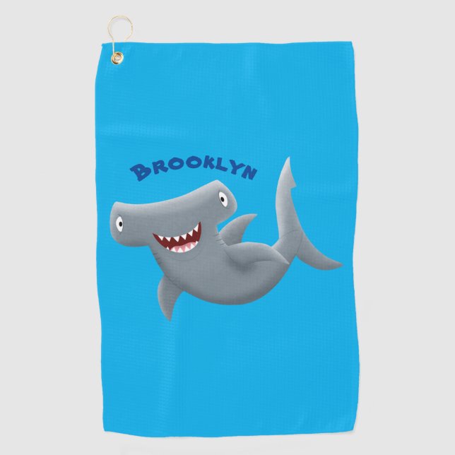 Serviette De Golf Drôle mignon requin marteau dessin animé (Devant)