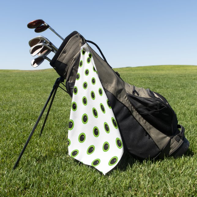Serviette De Golf Drôle Mignonne Yeux verts (Vert)