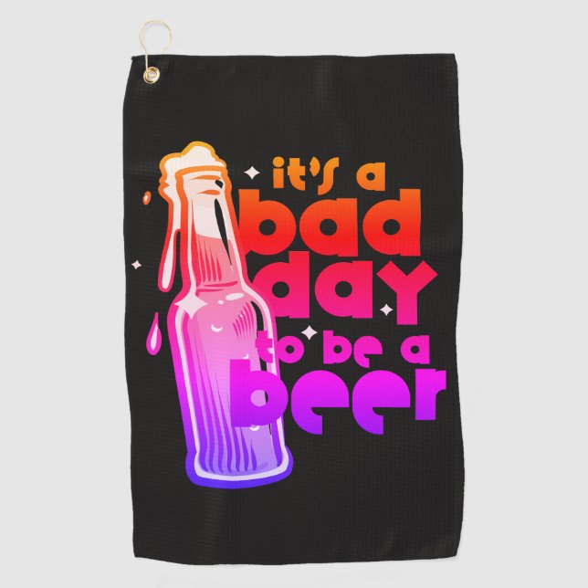Serviette de golf drôle pour bière C'est une mauva (Devant)