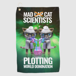 Serviette De Golf Drôle scientifique de chat fou qui pillent la domi