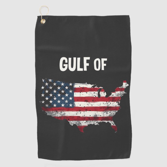 Serviette De Golf Drôle Trump USA Carte Drapeau (Devant)