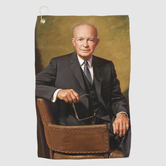 Serviette De Golf Dwight Eisenhower Président Portrait de la Maison  (Devant)