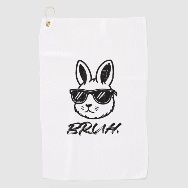 Serviette De Golf Easter Bruh Bunny Sunglasses Funny Meme Men Boys K (Devant)