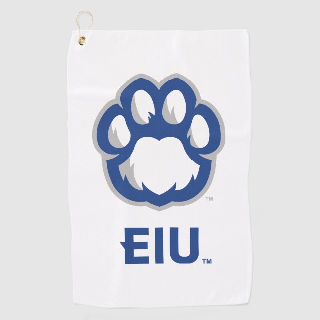 Serviette De Golf Eastern Illinois Panthers Empreinte de patte & EIU (Devant)