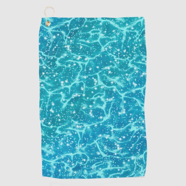 Serviette De Golf Eau de mer bleue avec étincelles (Devant)