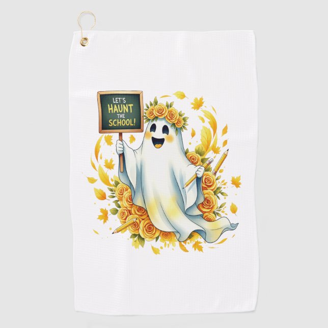 Serviette De Golf École Ghost Haunt Halloween (Devant)