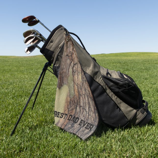 Serviette De Golf Écorce d'arbre rustique, motif naturel extérieur (Vert)