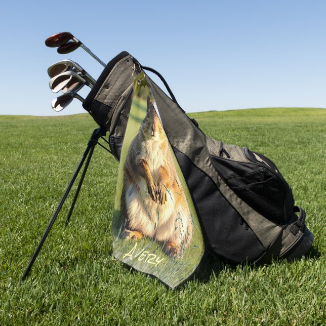 Serviette De Golf Écureuil renard intrépide (Vert)