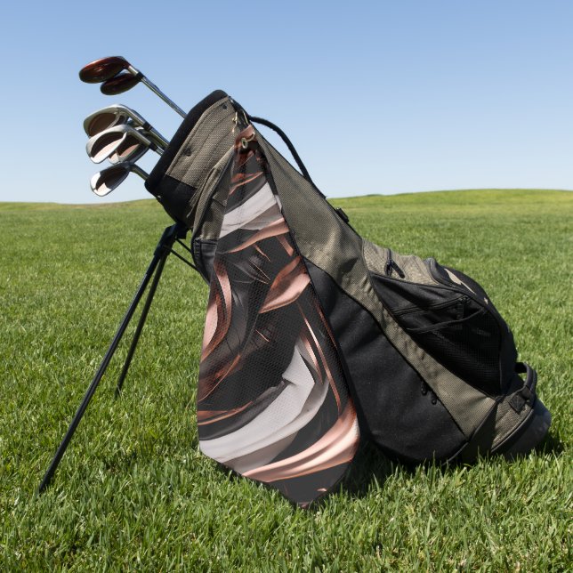 Serviette De Golf Effet 3D Abstrait cool noir, argent et cuivre (Vert)