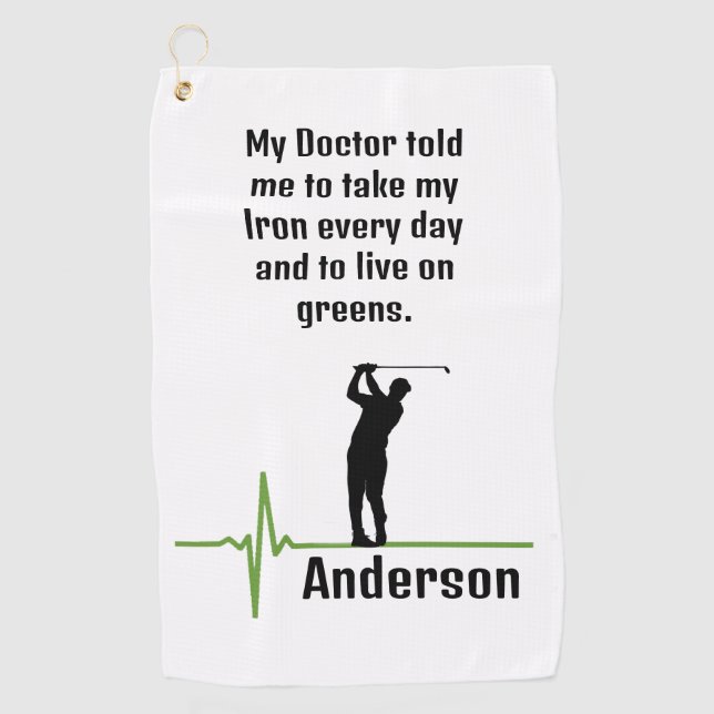 Serviette de golf EKG avec Golfeur en silhouette n (Devant)