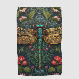 Serviette De Golf Élégant botanique de libellule Vintage